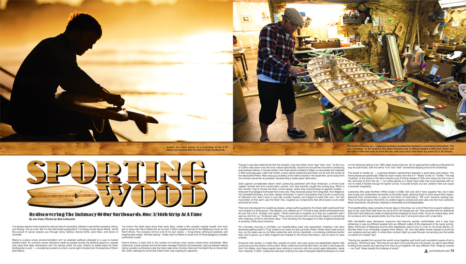 ESM Featurette on shaping wooden surfboards,